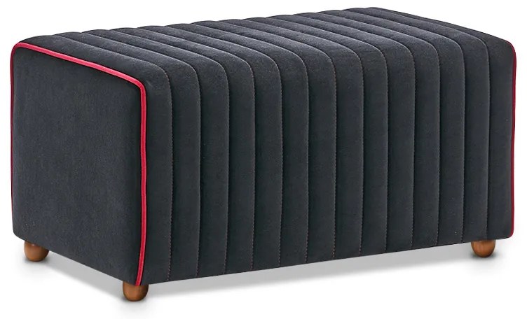 Σκαμπώ Mabel Megapap βελούδινο χρώμα μαύρο 80x40x40εκ.-GP043-0088,1