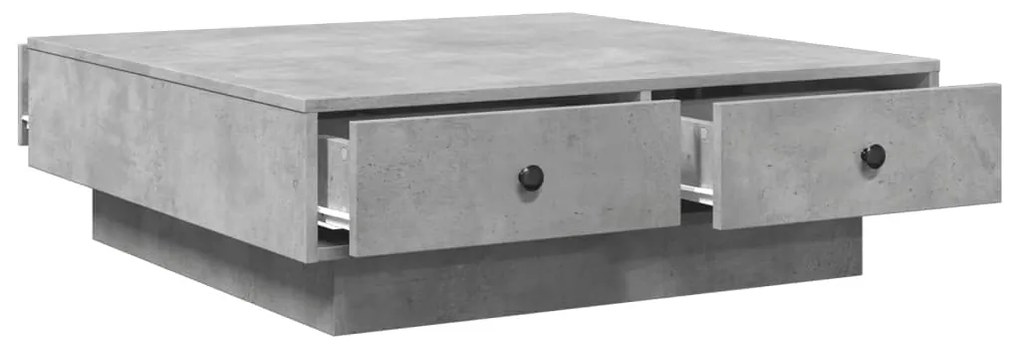 Τραπεζάκι Σαλονιού Γκρι Σκυροδέματος 90x90x28 εκ. Επεξ. Ξύλο - Γκρι