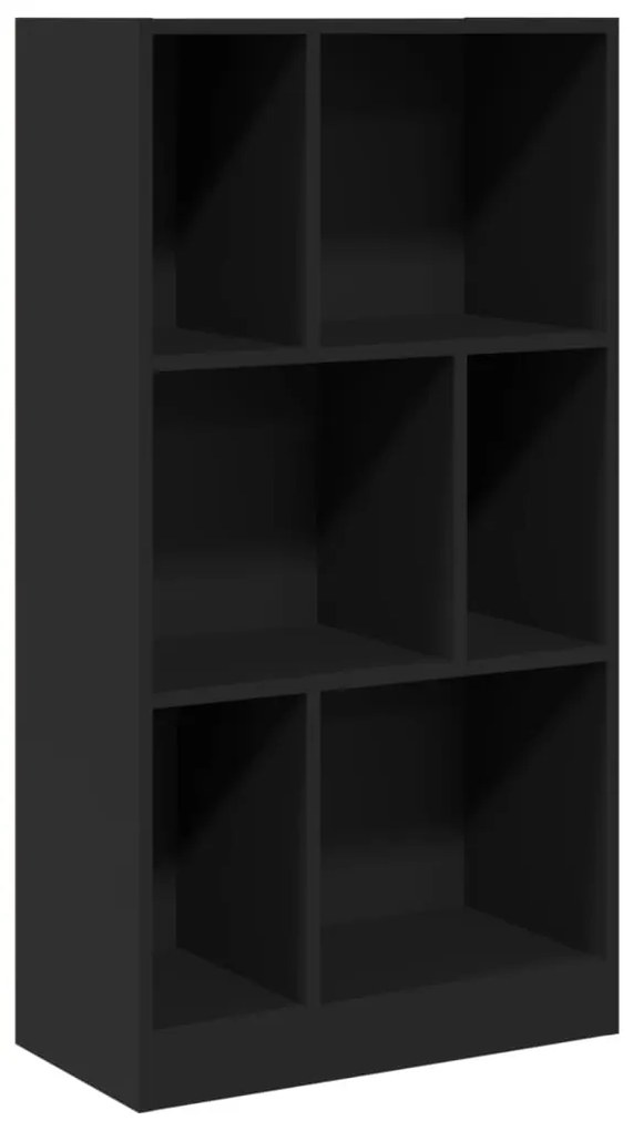 vidaXL Βιβλιοθήκη Μαύρη 57x28,5x107,5 εκ. από Επεξεργασμένο Ξύλο