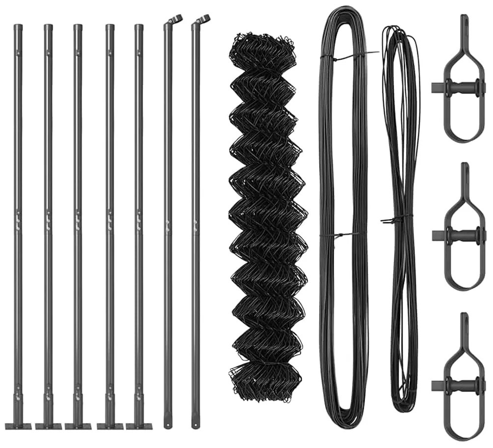 vidaXL Στύλος Περιφράξεων Γκρι 10 x 0,8 μ (40 x 40 χιλιοστά πλέγμα)