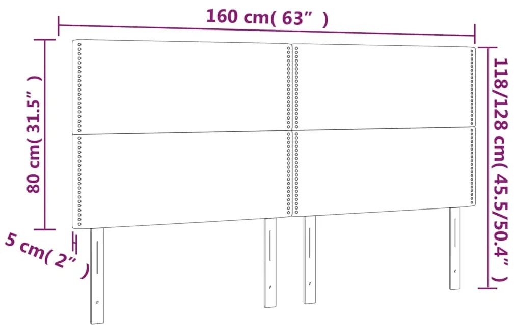 vidaXL Κεφαλάρι Κρεβατιού LED Σκούρο Καφέ 160x5x118/128εκ. Υφασμάτινο