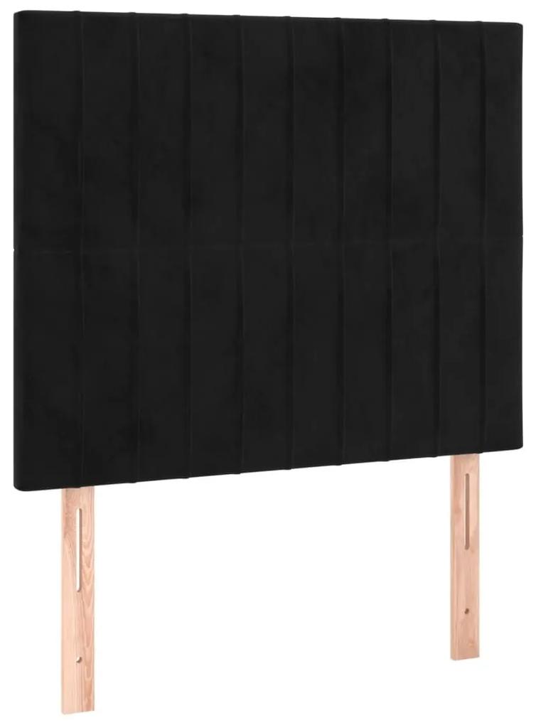 Πλαίσιο Κρεβατιού με Κεφαλάρι Μαύρο 120x200 εκ. Βελούδινο - Μαύρο