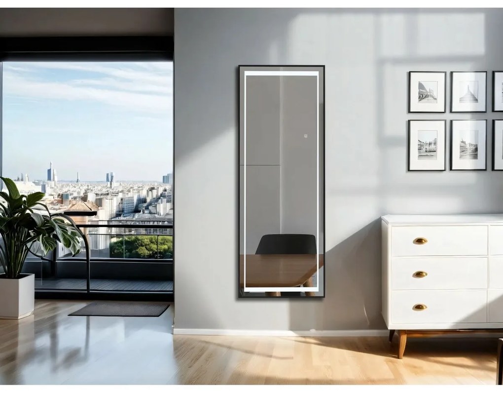 Καθρέφτης Καλλωπισμού Home ESPRIT Μαύρο Αλουμίνιο 50 x 2 x 150 cm