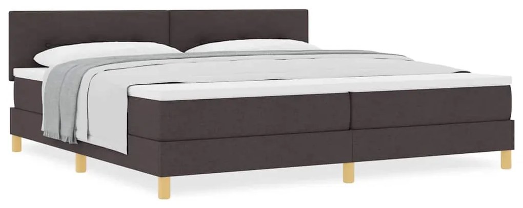 vidaXL Κρεβάτι box spring με στρώμα με στρώμα Σκούρο καφέ Σκούρο καφέ