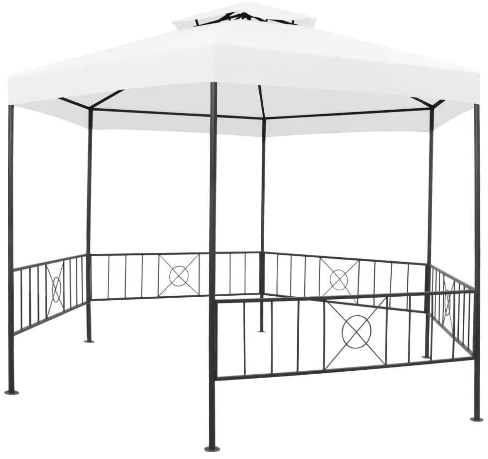 vidaXL Κιόσκι Κήπου Λευκό 323 x 275 x 265 εκ. 180 γρ./μ²