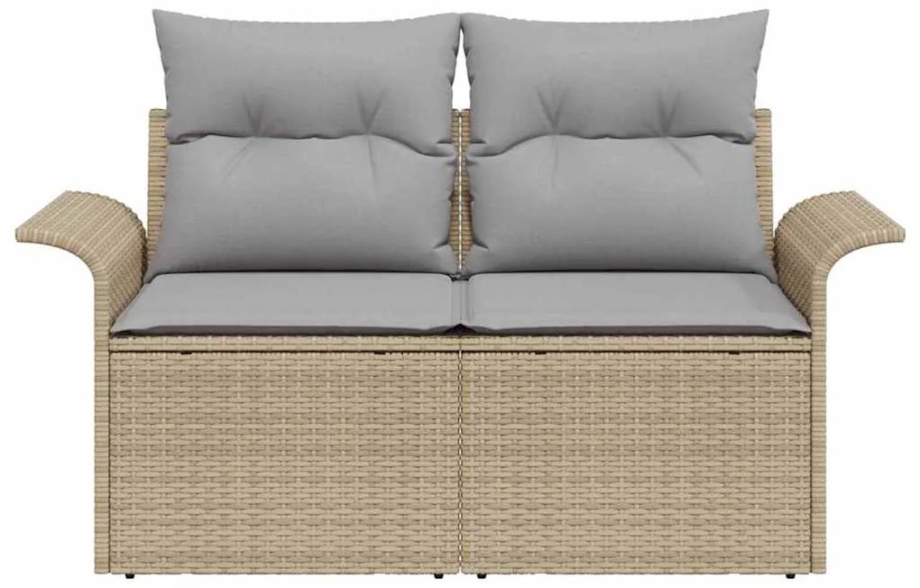 vidaXL Καναπές Κήπου Μπεζ 141 x 62 x 69 εκ. συνθετικό ρατάν