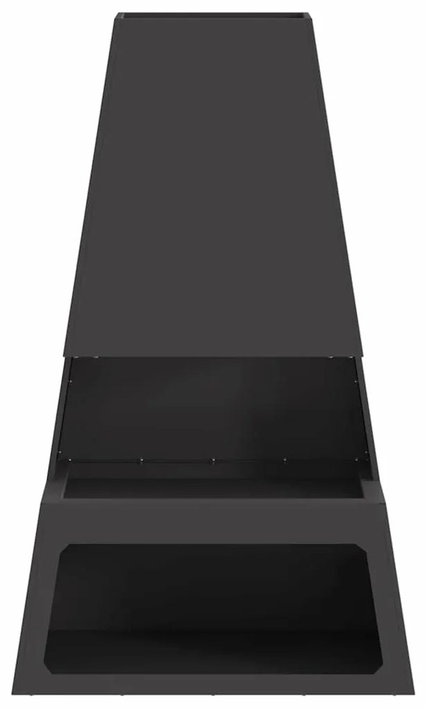 vidaXL Φουγάρο με Αποθήκη Ξύλων Μαύρο 60x35x100 εκ. Χάλυβας