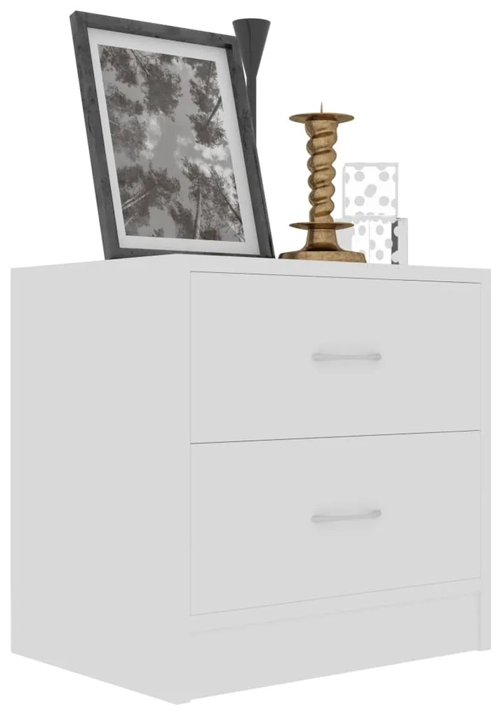 vidaXL Κομοδίνα 2 τεμ. Λευκά 40 x 30 x 40 εκ. από Επεξ. Ξύλο