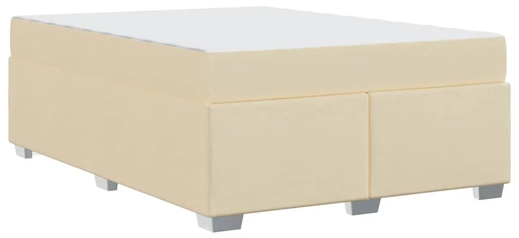vidaXL Σκελετός Κρεβατιού με στρώμα Κρεμ 160 x 200 cm ύφασμα