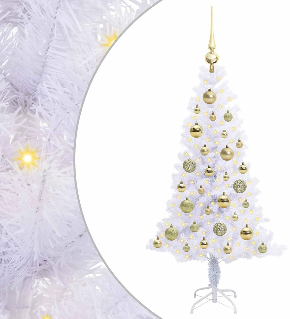 vidaXL Τεχνητό Χριστουγεννιάτικο Δέντρο Λευκό 120 cm PVC και Χάλυβας