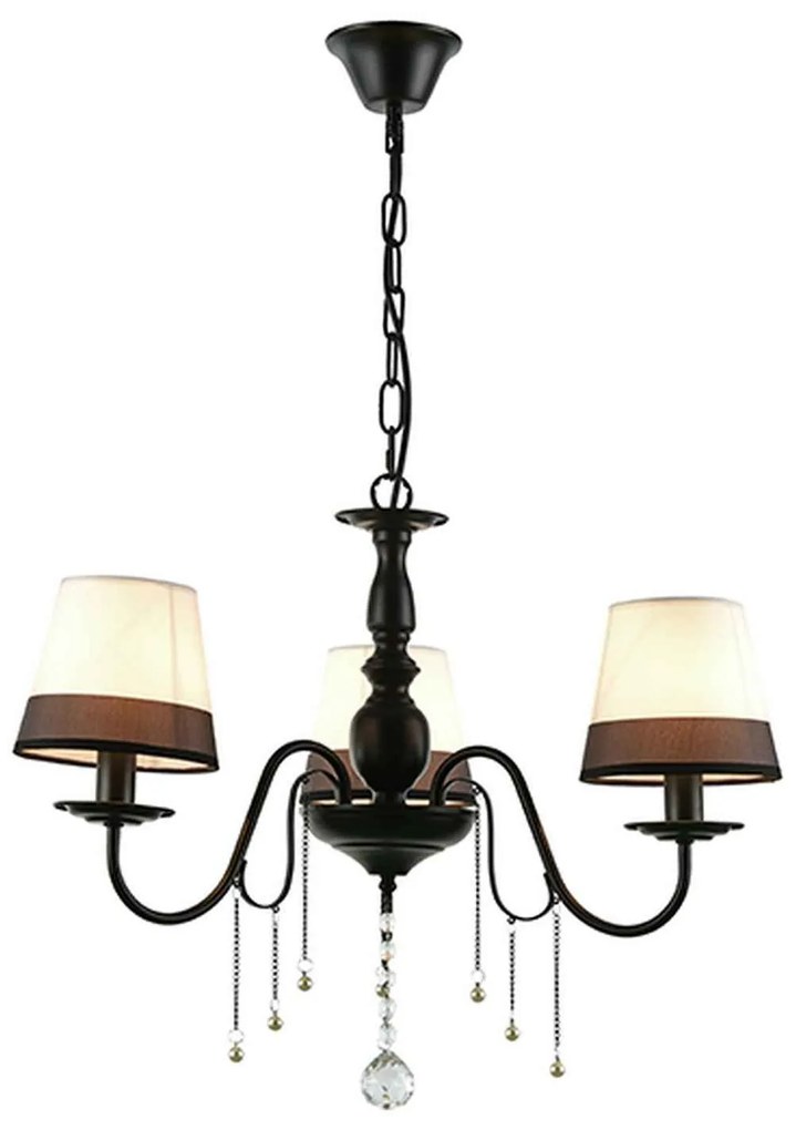 Τρίφωτο Φωτιστικό Οροφής EG167283PBW White - Black Metal, Fabric