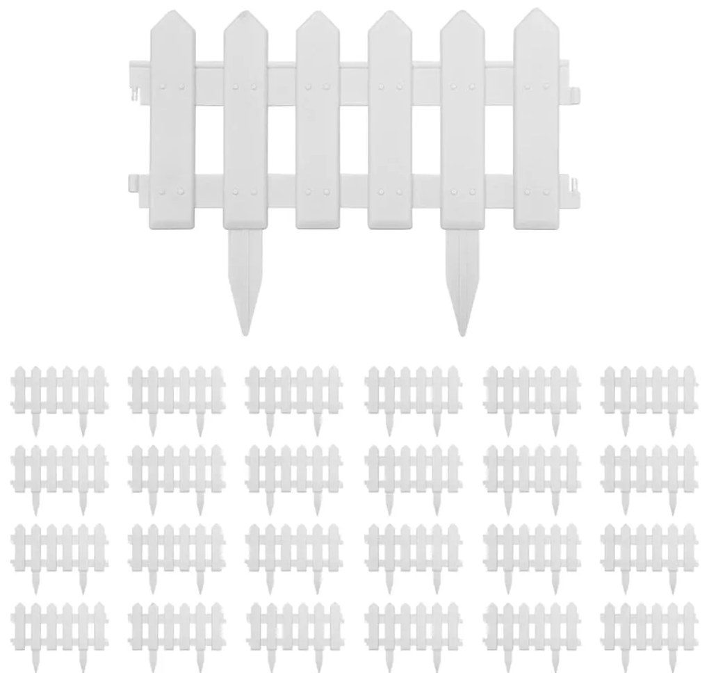 vidaXL Μπορντούρες Γκαζόν 25 τεμ. Λευκές 10 μ. από Πολυπροπυλένιο