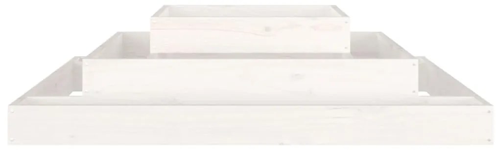vidaXL Ζαρντινιέρα Λευκή 110 x 110 x 27 εκ. από Μασίφ Ξύλο Πεύκου