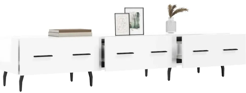 vidaXL Έπιπλο Τηλεόρασης Γυαλ. Λευκό 150x36x30 εκ. Επεξεργασμένο Ξύλο