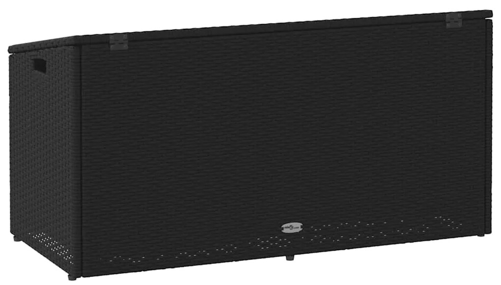 vidaXL Κήπος κουτί αποθήκευσης μαύρο 110x50x58 cm Poly Rattan