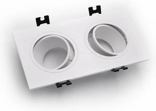 Adeleq Σποτ PC Ορθογώνιο Ψευδοροφής Κινητό Φ173mm Διπλό 2xGU10 Λευκό 21-04701260