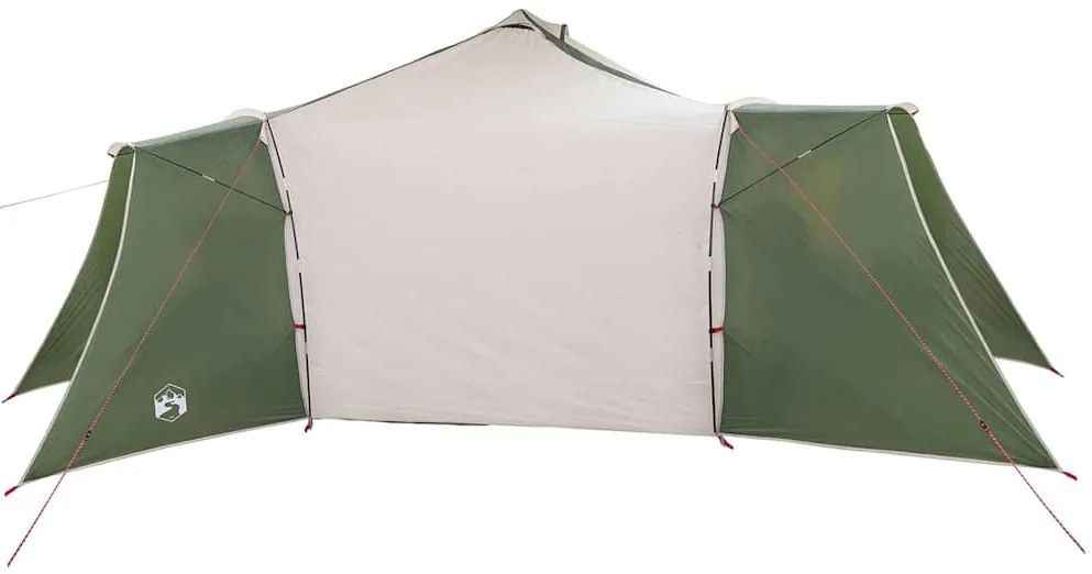 vidaXL Σκηνή Τιπί με στέγη Πράσινο και μπεζ 492 x 492 x 275 εκ ύφασμα