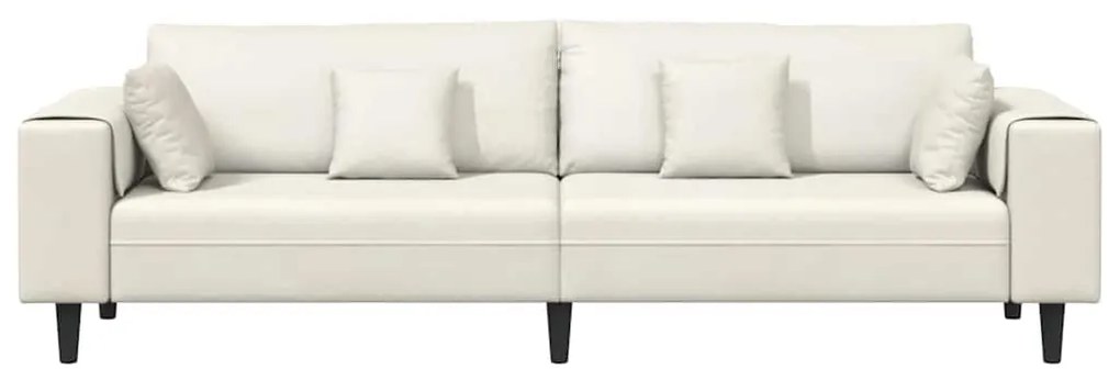 vidaXL Καναπές με μαξιλάρι Κρεμ 250 x 77 x 76 εκ. Βελούδο