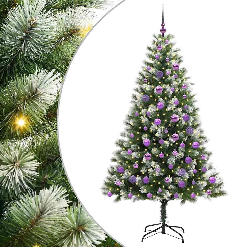 vidaXL Τεχνητό Δέντρο Χριστουγέννων με μέρη που αναδιπλώνονται και χιονάκι