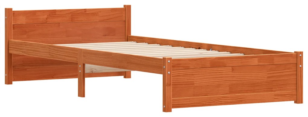 vidaXL Σκελετός Κρεβατιού Καφέ κεριού 100 x 200 cm Μασίφ ξύλο πεύκου