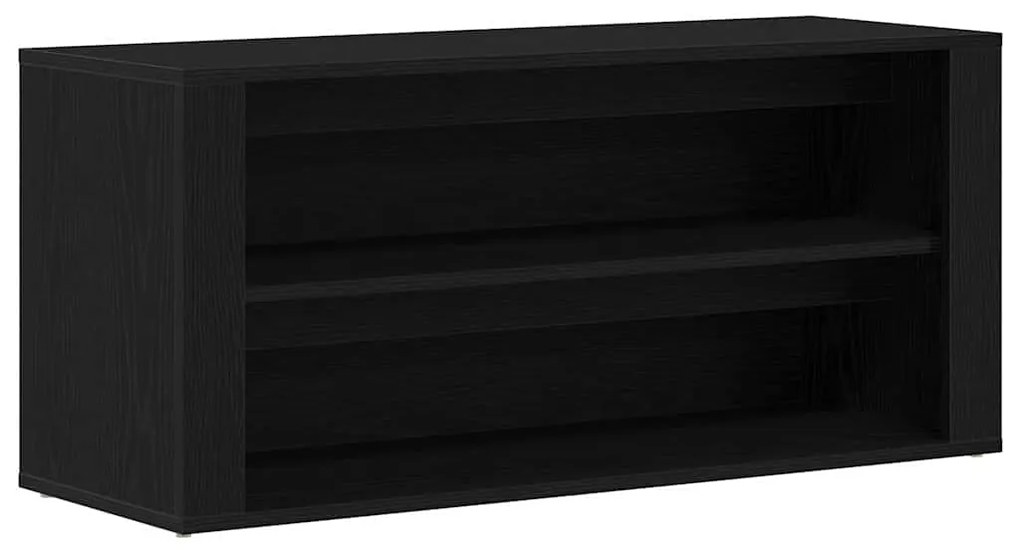 vidaXL Παγκάκι Παπουτσιών Μαύρο Δρυς 100x35x45 εκ. από Τεχνητό Ξύλο