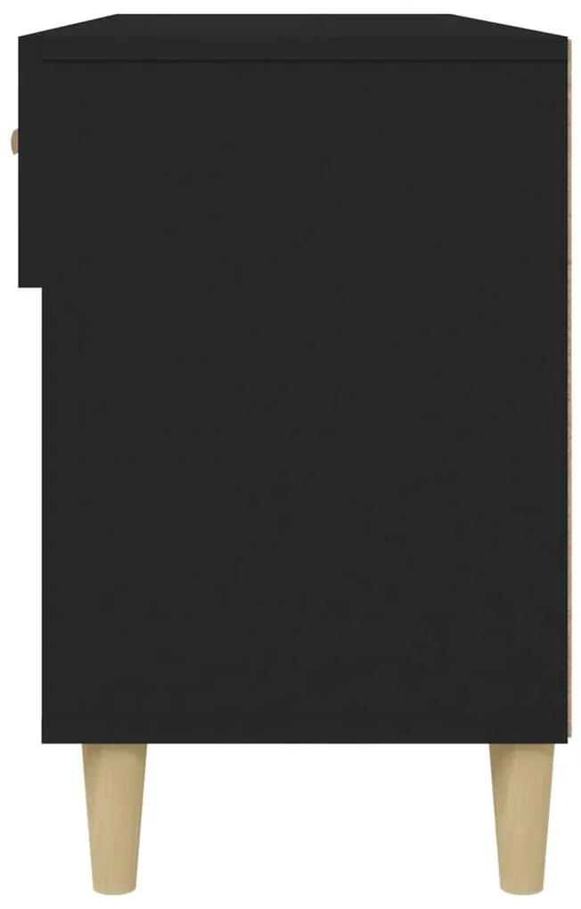 Παπουτσοθήκη Μαύρη 102 x 35 x 55 εκ. από Επεξεργασμένο Ξύλο - Μαύρο