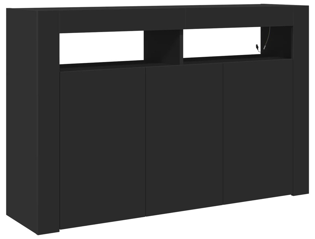 vidaXL Σαλονιού Μαύρο Ξύλο μηχανής 116 x 30 x 75 εκ Σαλονιού Ορθογώνιο