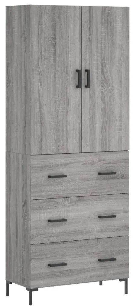 vidaXL Ντουλάπι Γκρι Sonoma 69,5 x 34 x 180 εκ. Επεξεργασμένο Ξύλο