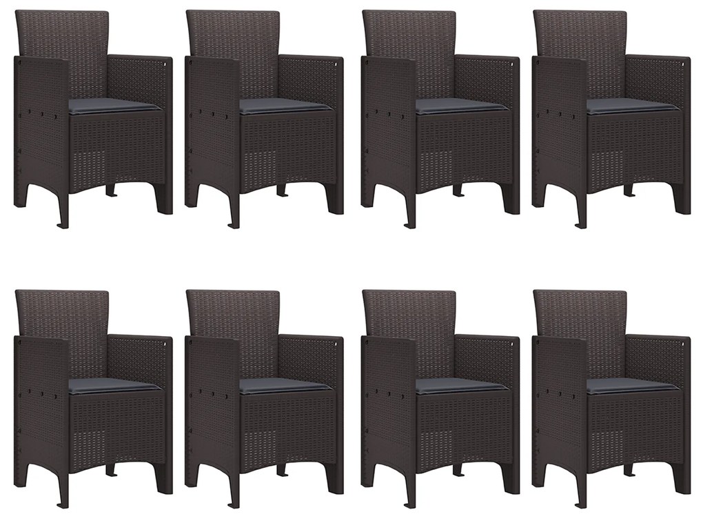 vidaXL Σετ Τραπεζαρίας Κήπου 9 pcs Καφέ 250 x 100 x 73 εκ