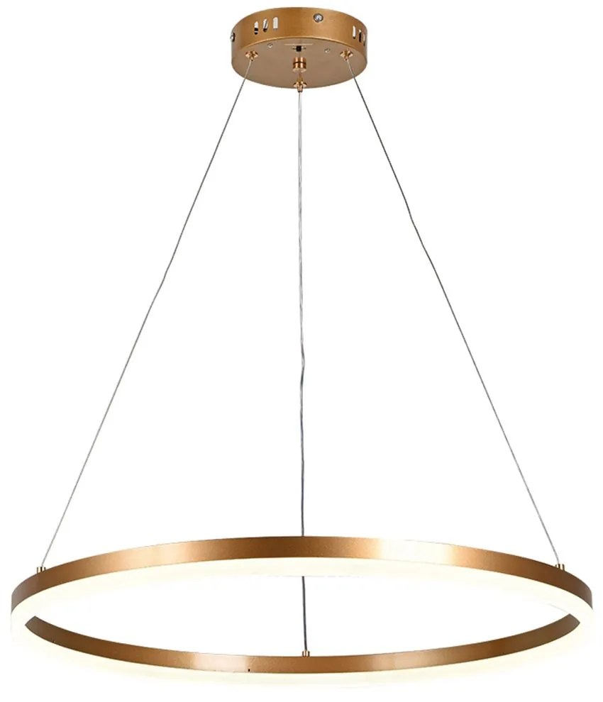 Φωτιστικό Οροφής 6095-C Led Dimmable Φ60cm 4500Lm 45W 3CCT Gold Inlight