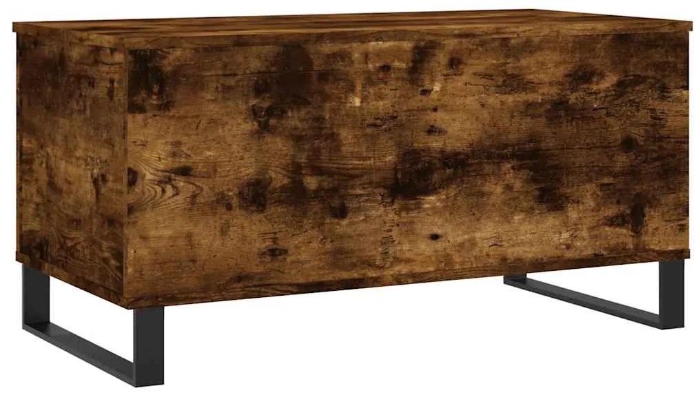 vidaXL Τραπεζάκι Σαλονιού Καπνιστή Δρυς 90x44,5x45 εκ. Επεξ. Ξύλο