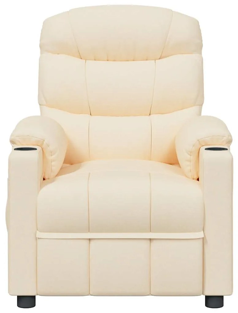 vidaXL Πολυθρόνα Μασάζ Κρεμ Υφασμάτινη