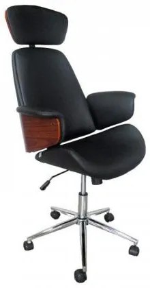 ΚΑΡΕΚΛΑ ΓΡΑΦΕΙΟΥ ΔΙΕΥΘΥΝΤΗ Fylliana FL921 ΜΑΥΡΟ ΤΕΧΝΟΔΕΡΜΑ ΜΕ ΚΑΡΥΔΙ ΞΥΛΟ 68x68x125εκ 0020-126-065