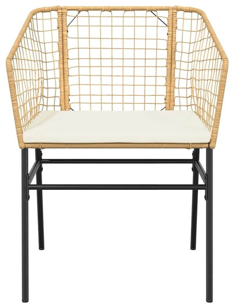 vidaXL Σετ Τραπεζαρίας Κήπου 5 Τεμ. Καφέ Συνθ.Ρατάν/Γυαλί με Μαξιλάρια