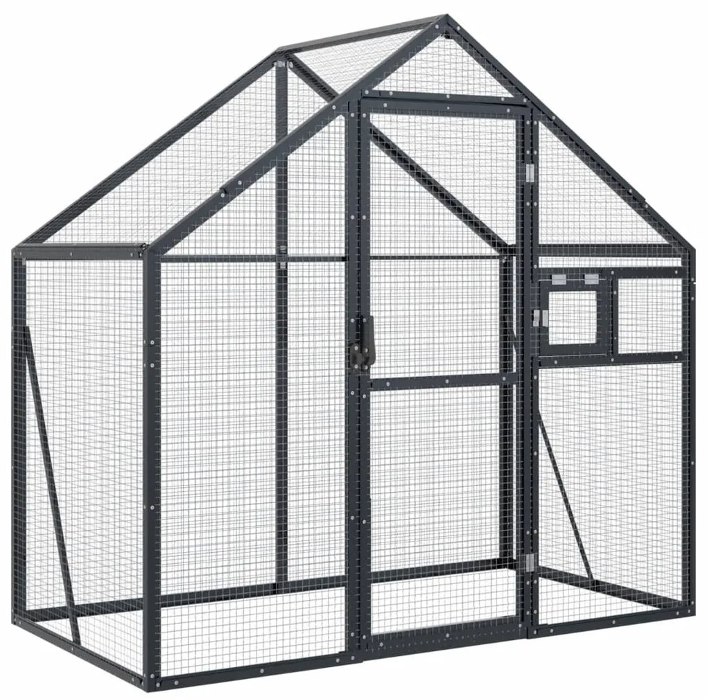 vidaXL Κλουβί Ανθρακί 179 x 100 x 185 εκ. από Αλουμίνιο