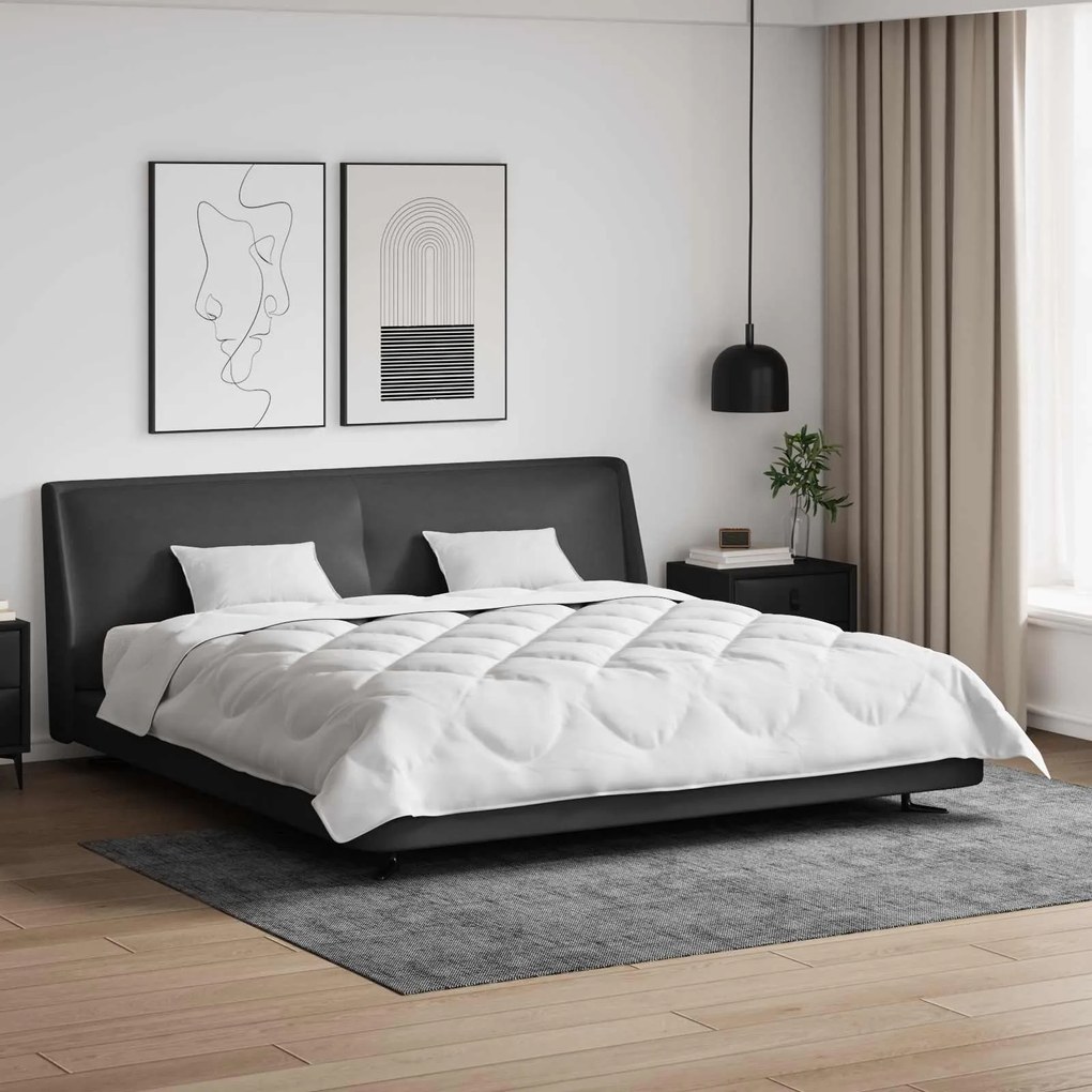 vidaXL Διπλωμένη Κουβέρτα Όλων των Εποχών 3 pcs Λευκό Μικροΐνες