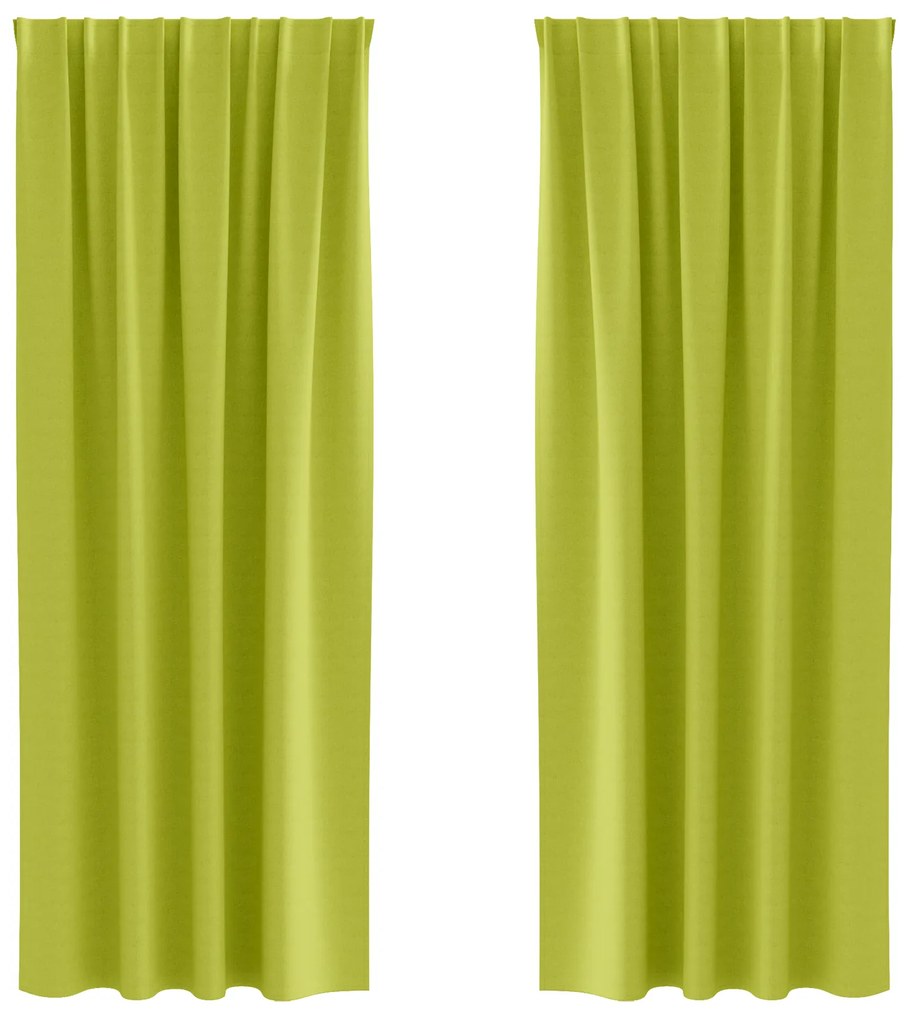 vidaXL Κουρτίνες με κουρτίνες 2 pcs Λαχανί 225 x 140 εκ. Πολυεστέρας