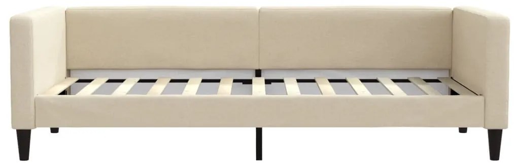 vidaXL Καναπές Κρεβάτι με Στρώμα Κρεμ 90 x 200 εκ. Υφασμάτινο