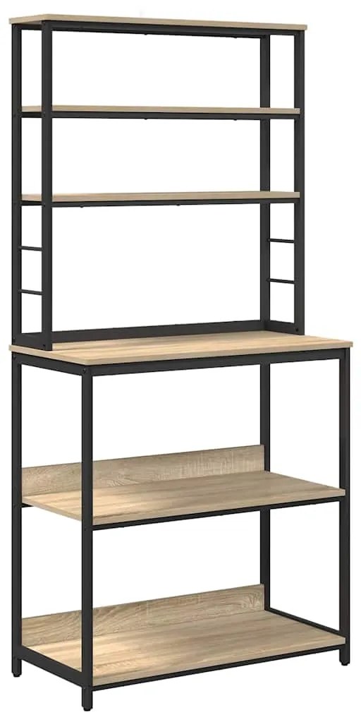 vidaXL Ράφι Κουζίνας Δρύς Sonoma 80 x 40 x 168 εκ Επεξεργασμένο ξύλο