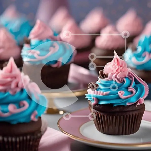 Intra Συλλεκτικό Ξύλινο Παζλ Plywood  4mm - Διακοσμημένα cupcakes με ροζ και μπλε παγετό Σε Ξύλινο Κουτί - Διαστάσεις: 10x10 cm – 25 κομμάτια