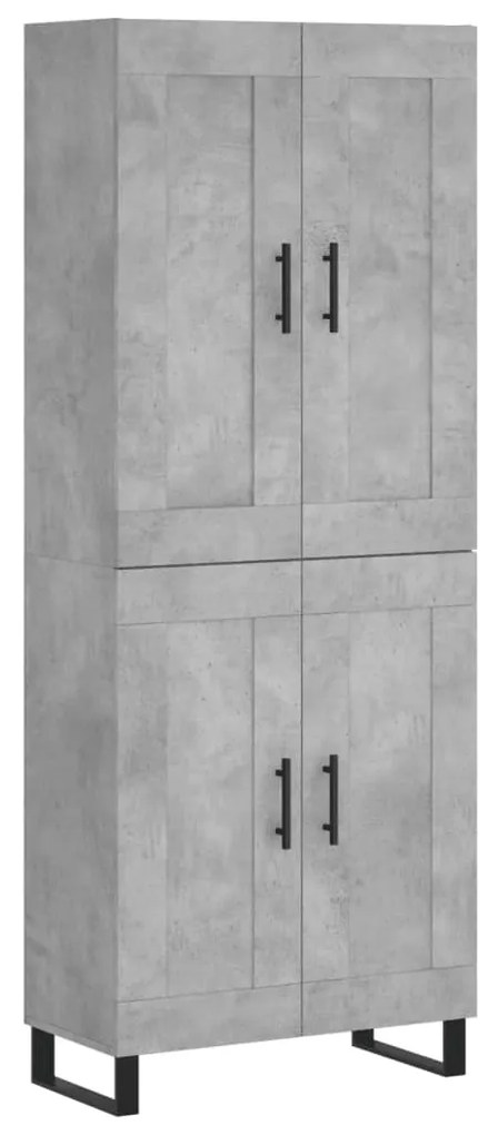 vidaXL Ντουλάπι Γκρι Σκυροδέματος 69,5x34x180 εκ. Επεξεργασμένο Ξύλο