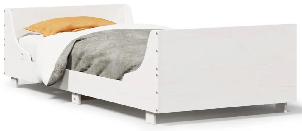 vidaXL Σκελετός Κρεβ. Χωρίς Στρώμα Λευκό 75x190 εκ Μασίφ Πεύκο