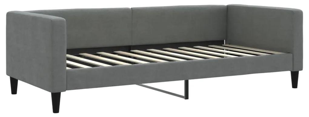 vidaXL Καναπές Κρεβάτι με Στρώμα Σκούρο Γκρι 90 x 200 εκ. Υφασμάτινο