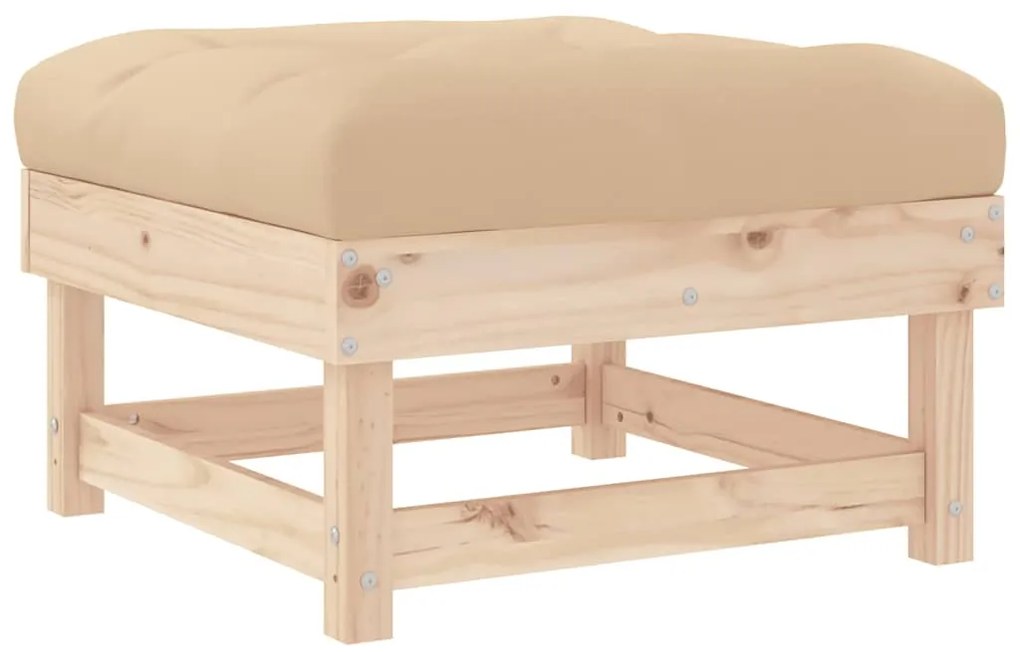 vidaXL Υποπόδια Κήπου με Μαξιλάρια 2 τεμ. από Μασίφ Ξύλο Πεύκου