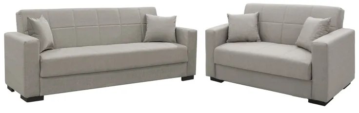 Σετ σαλονιού 2τεμ Vox pakoworld ύφασμα σε ανοιχτή γκρι απόχρωση