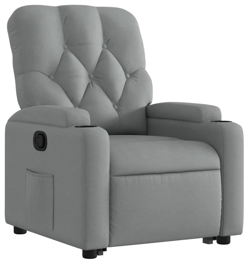 vidaXL Πολυθρόνα Ανακλινόμενη με Ανύψωση Ανοιχτό Γκρι Υφασμάτινη