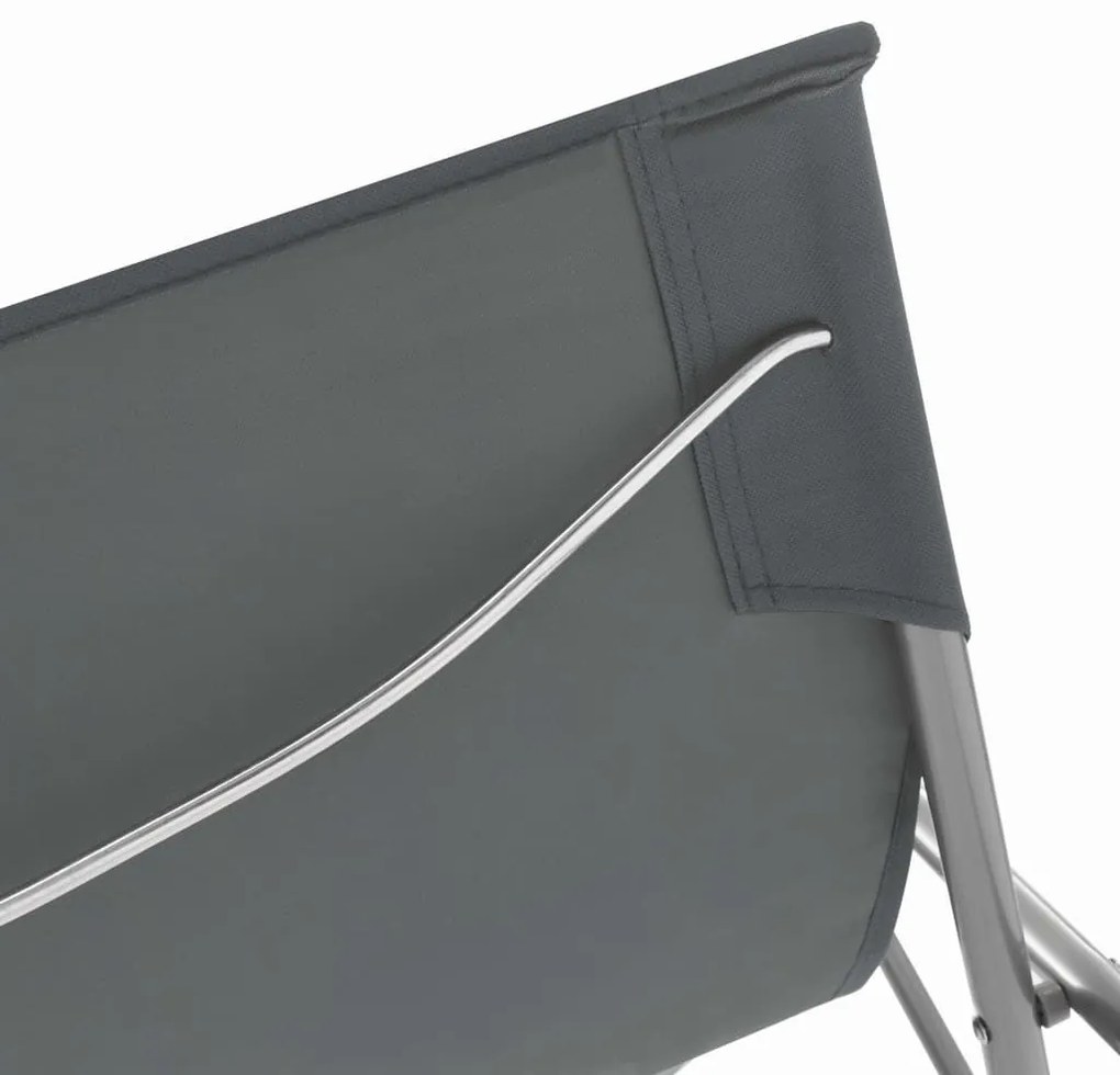 vidaXL Σεζλόνγκ Πτυσσόμενες 2 τεμ. Γκρι από Ατσάλι και Ύφασμα Oxford