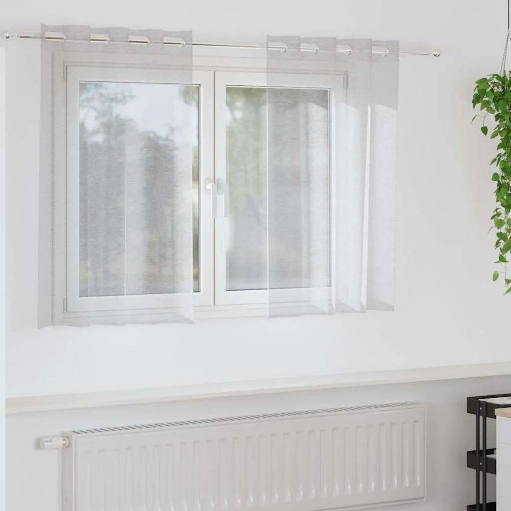 vidaXL Κουρτίνες 2 pcs Ανοιχτό γκρι 140 x 140 εκ. Πολυεστέρας