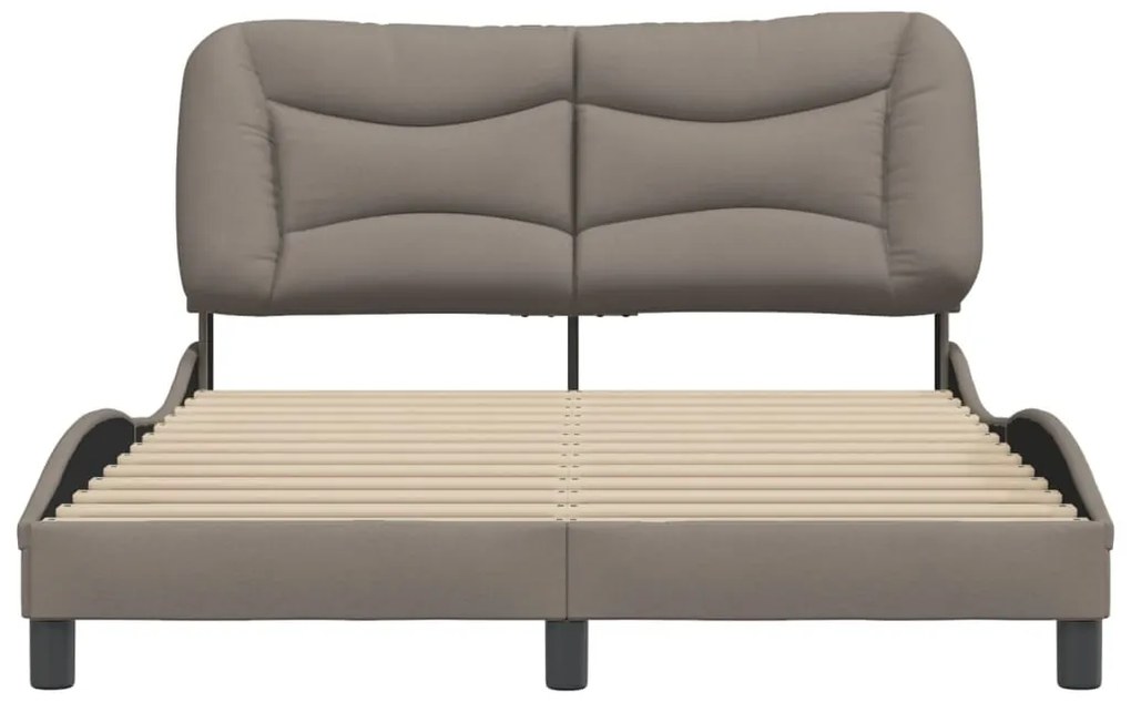 vidaXL Σκελετός Κρεβατιού Χωρίς Στρώμα Taupe 120x200 εκ. Υφασμάτινο