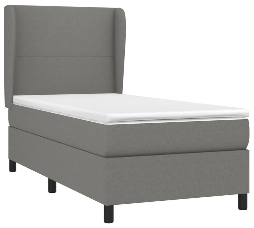 ΚΡΕΒΑΤΙ BOXSPRING ΜΕ ΣΤΡΩΜΑ ΣΚΟΥΡΟ ΓΚΡΙ 80X200 ΕΚ. ΥΦΑΣΜΑΤΙΝΟ 3127758